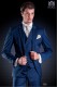 Veste de costume de marié bleu de coupe élégante Slim, en New Performance “chatoyant” bleu