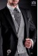 Veste de costume demi-tight de coupe élégante Slim, avec revers en pointe avec bords contrastants et un seul bouton