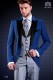 Traje italiano con moderno estilo “Slim”. Americana en azul y diseño Príncipe de Gales en el pantalón