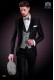  Italian wedding suit with slim stylish cut. Wool and acetate fabric in black.