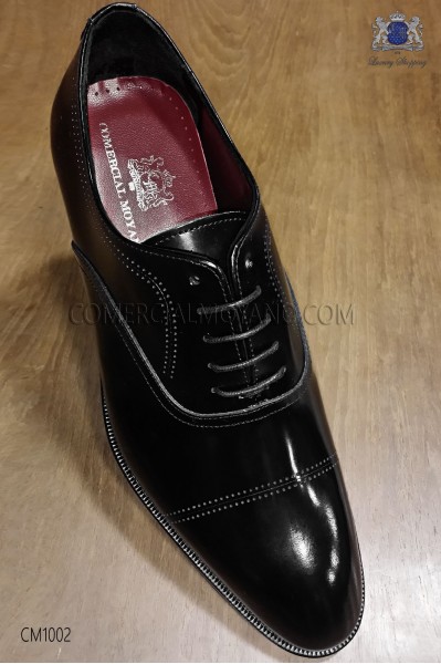 Schwarzes Leder Schnür-Männer Schuhe