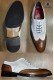 White and honey leather "Golf" men shoes