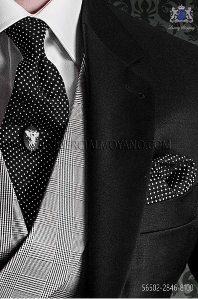 Black tie and handkerchief 56502-2846-8100 Ottavio Nuccio Gala.