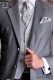 Jacquard silver gray italian tailoring groom vest, 5 button Ottavio Nuccio Gala