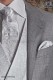 Cashmere Bräutigam Krawatte mit passenden Taschentuch Silber Jacquard-Design.