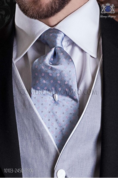 Light blue jacquard silk tie