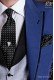 Black with white polka dots groom tie with handkerchief