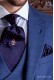 Navy blaue Ascot Krawatte und Taschentuch mit Tupfen Fuchsie