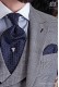 Blue ascot tie and handkerchief 56579-2846-5100 Ottavio Nuccio Gala