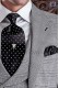 Noir et blanc à pois ascot cravate et mouchoir