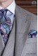 Krawatte mit passendem Einstecktuch in rosa und blau Paisley Designs