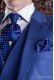 Blau mit weißen Tupfen Bräutigam Ascot Krawatte mit Taschentuch
