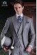 Redingote élégant tailleur italien cut "Slim". Fil à fil tissu gris perle.