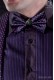 Bicolor bow tie black satin with purple polka dots