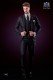 Italienische Mode schwarze Anzug modern schmal geschnitten 1 Knopf mit Spitze Revers