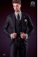 Italienische Mode schwarze Anzug modern schmal geschnitten 1 Knopf mit Spitze Revers