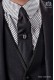 Narrow black fashion tie with lurex microdots