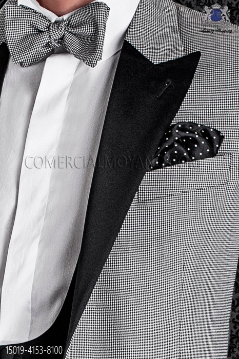 Black pocket handkerchief with white spots, on gala