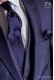 Marineblau Krawatte mit roten Punkten und passendem Einstecktuch