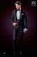 Italienische Mode schwarze Anzug modern schmal geschnitten 1 Knopf mit Schalkragen