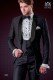 Italienische Mode schwarze Anzug modern schmal geschnitten 1 Knopf mit Schalkragen