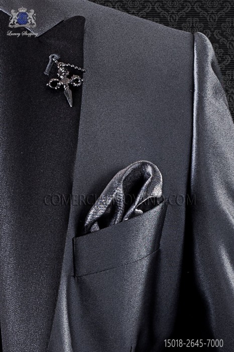 Gray lurex handkerchief 15018-2645-7000 Ottavio Nuccio Gala
