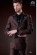 Italienische zweireihig braun Anzug Slim Fit. Spitzen Satin Revers und 6 Knöpfe. Wollmischung.