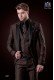 Italian brown groom suit 3 pcs slim fit. Satin peak lapels and 1 button. Wool mix fabric.