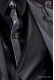 Black and gray lurex tie and handkerchief