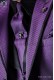 Narrow purple fashion tie with black microdots