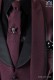 Narrow burgundy fashion tie with black micro patterns