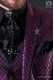 Lurex black tie with purple metal fixtures & black matching handkerchief