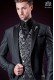 Italienische Mode Anzug anthrazit grau mit Satin Spitzen-Revers und 1 Knopf. Wollmischung.