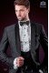 Italian tuxedo trendy suit dark grey. Shawl collar and 1 button. Fabric wool mix. 