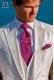 Piece suit modern "Slim". American with flaps tip and 1 button. shantung silk fabric white.