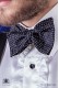 Blue and white polka dots silk bow tie