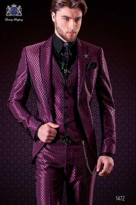 fashion purple monochrome design suit Mario Moreno Moyano