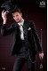 Italienische schwarze Mode Herren Anzug. Spitzen Revers und 1 Knopf. Wollmischung Stoffe.