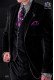 Italienische schwarze Herren Anzug aus Samt. Spitzen Revers mit Satin Blenden und 1 Knopf. 