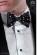 Bicolor bow tie black satin with white polka dots