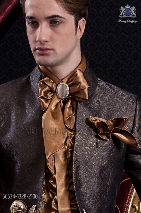 Gold foulard and pocket handkerchief 