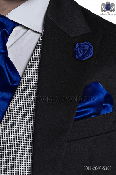 Electric blue satin handkerchief