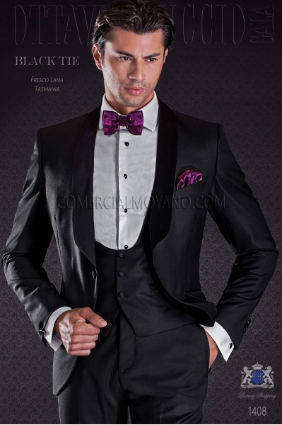 Esmoquin de novio en color negro. Elegancia y excelencia en el vestir de noche para caballeros