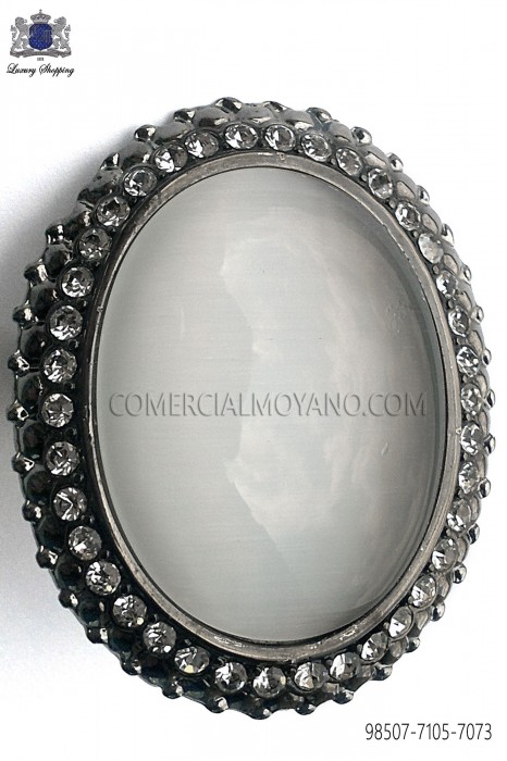 Gunmetal grey clasp with mother of pearl cameo 98507-7105-7073 Ottavio Nuccio Gala