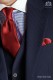 Corbata y pañuelo rojo de raso