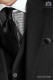 Corbata y pañuelo negro de raso