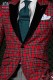 Bräutigam Anzug, aus roter Schottenmuster, mit Hose aus Schottenmuster "Prince of Wales"
