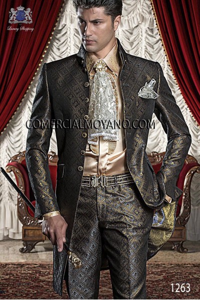 Baroque grey/gold wedding suit 1263