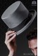 Gray top hat plain fabric matching suit