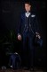 Baroque brocade blue silver embroidered frock coat.